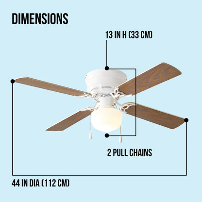 42" Metal Indoor Ceiling Fan with Light