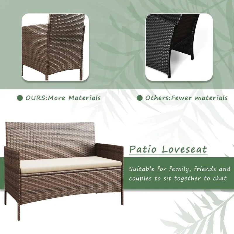 Patio Furniture 4 Pieces Conversation Sets
