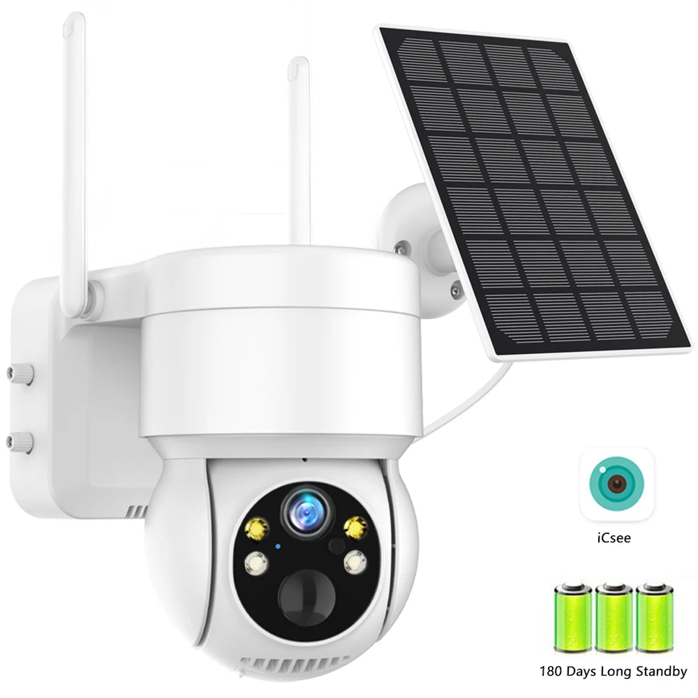 Wifi Camera Outdoor Wireless Solar IP Camera 4MP HD Built-In Battery Video Surveillance Camera Long Time Standby