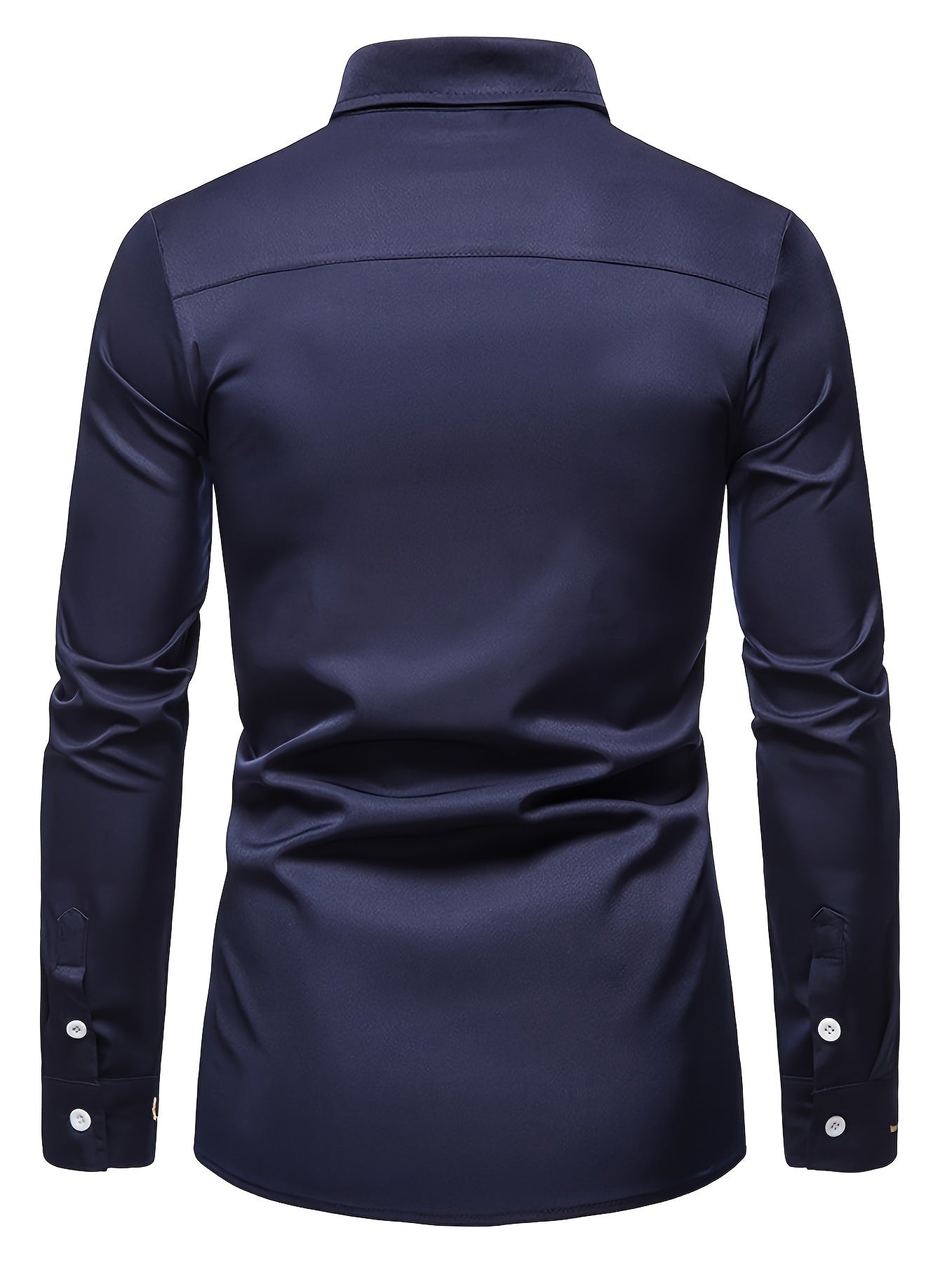 Embroidery Design Men's Stylish Asymmetrical Slim Long Sleeve Single Breast Shirt With Button