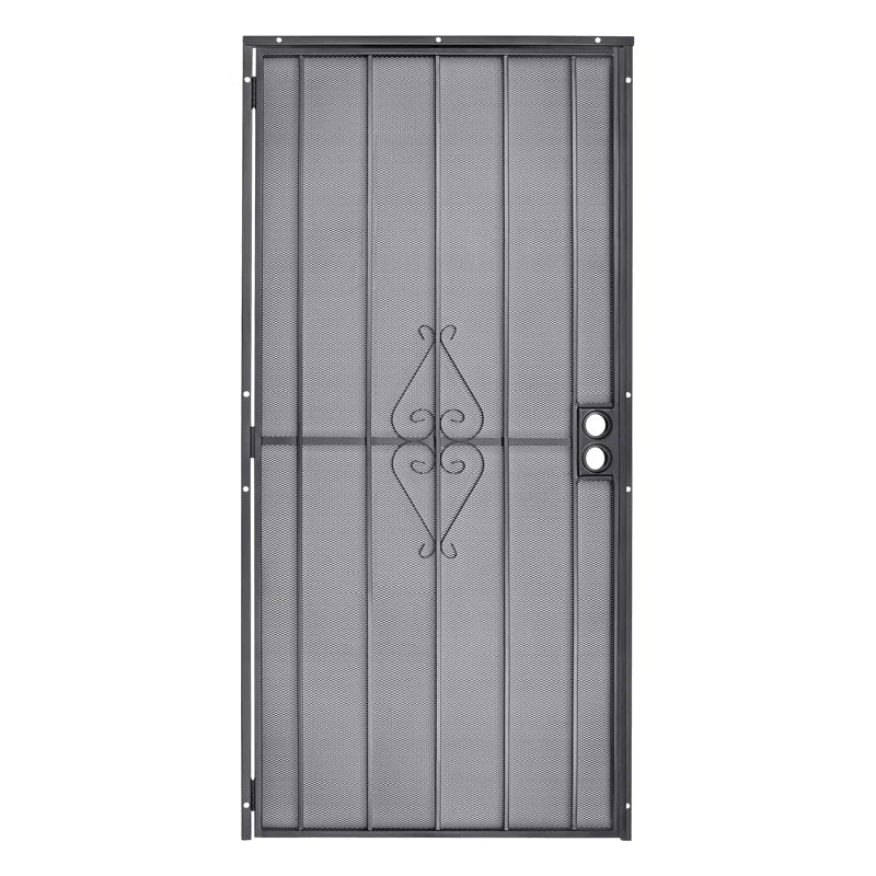 Iron Security Screen Door Conveys, Black