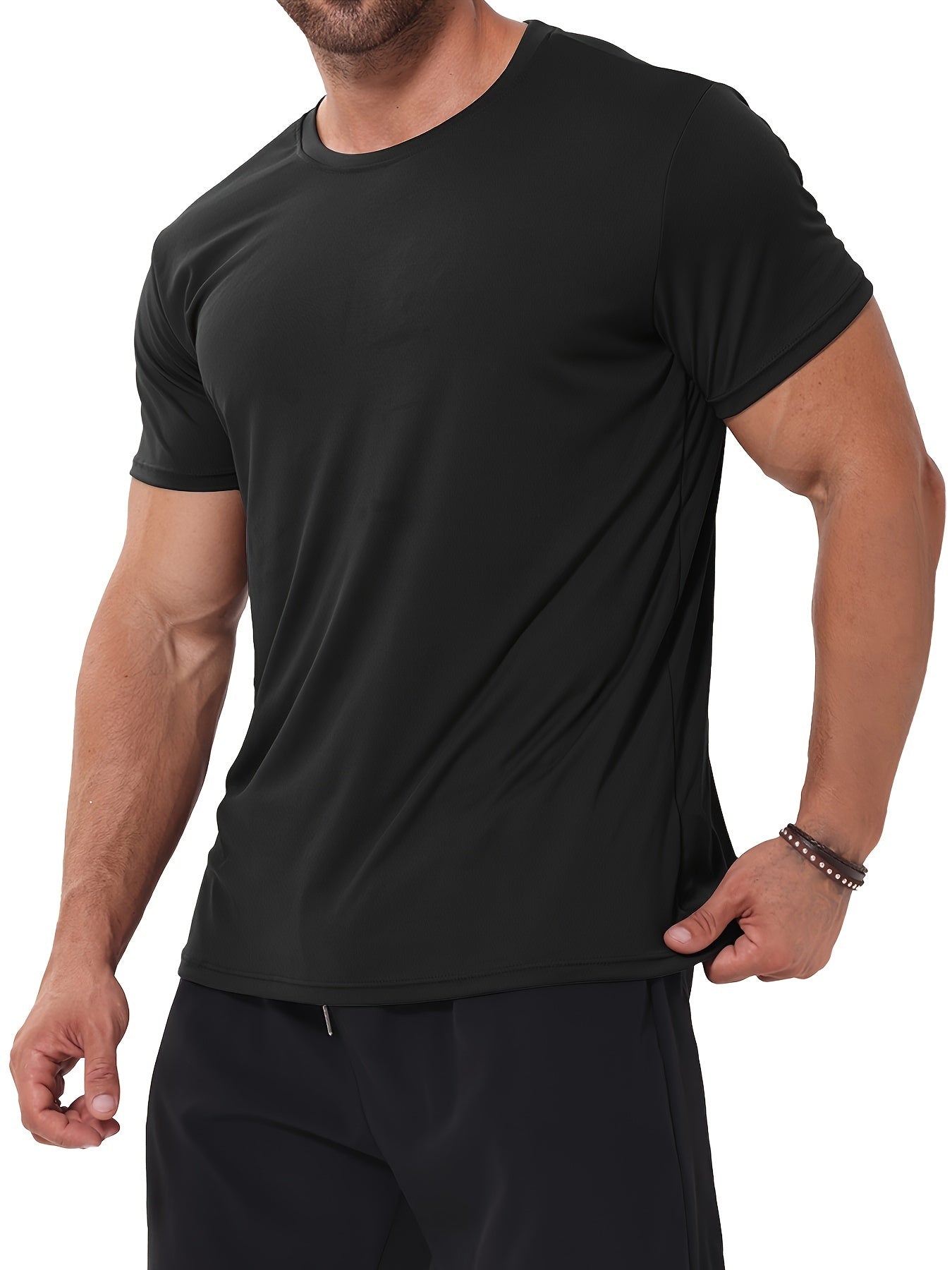 6 Pack Workout Shirts For Men Short Sleeve Athletic Active Tops Quick Dry Crew Neck T Shirt For Running