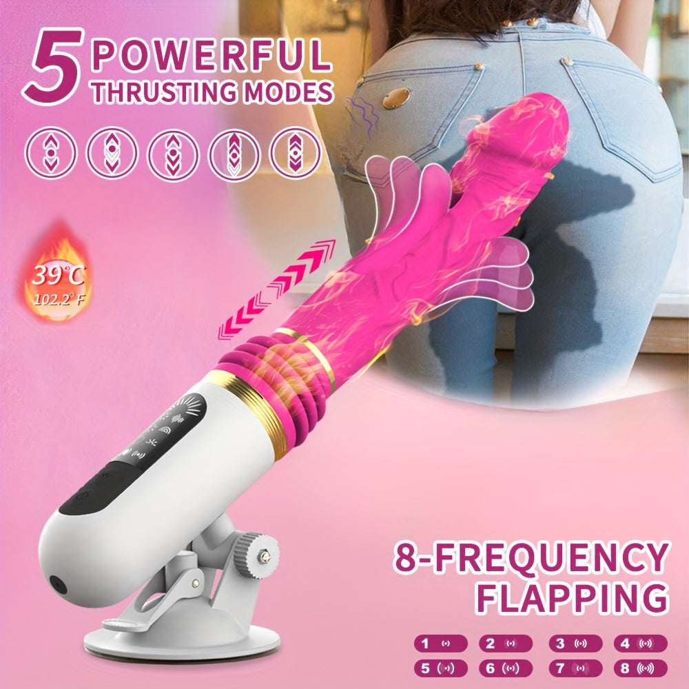 5 Powerful Thrusting Modes: USB Fast Charging Adult Toy with 3 Ergonomic Grips and 39°C Heating