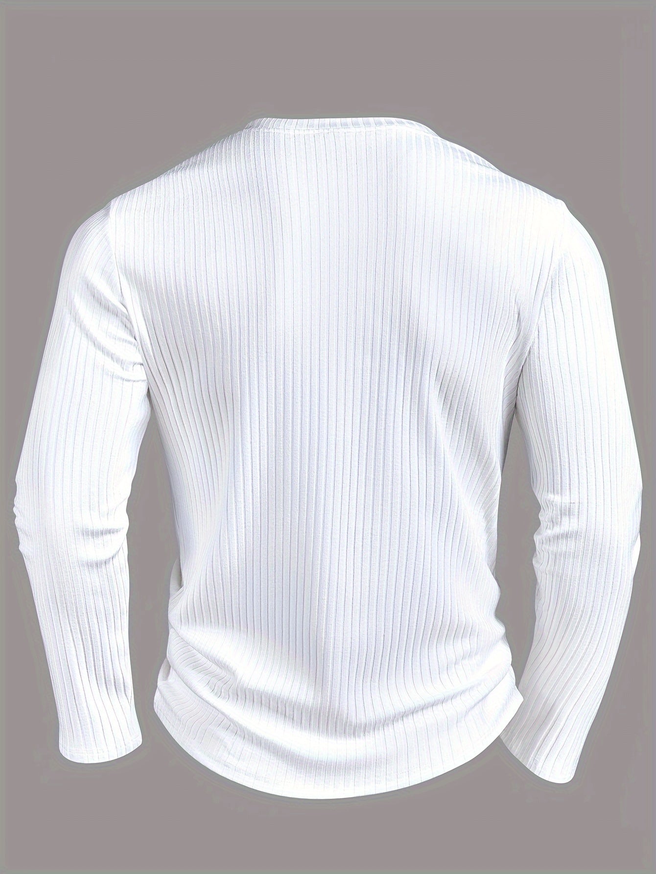 Men's Casual Henley Shirt with Color Block Design - Long Sleeve, Stretch Fabric