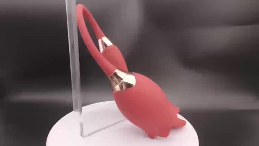 Rose Toy Female Vibrator, 3-in-1 Clitoral Stimulator With Tongue Licking, Pushing, And G-spot Functions, With 10 Insertion And Vibration Modes. Suitable For Women Who Insert Dildos, Sex Toy With Clitoris, Masturbation Nipple