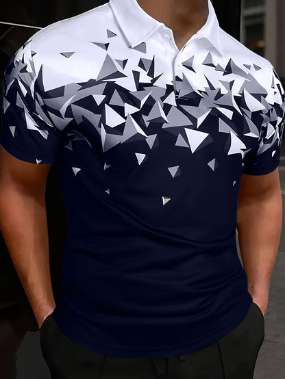 Men's Geometric Graphic Print Golf Shirt