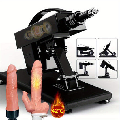 Sex Machine Premium Automatic Sex Thrusting Machine For Women And Men Adult Sex Toy Heated Dildo Thrusting Dildo Machine For Couples And Solo Play Sex Toys Thruster For Hands-Free Play With 2 Attachments