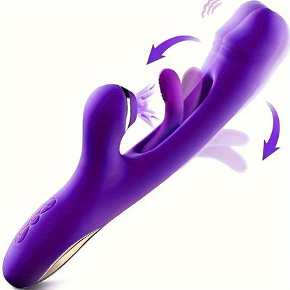 Rechargeable Rabbit Vibrator with 7 Sucking & Vibrating Modes - G-Spot, Clitoral & Nipple Stimulation - Battery-Powered Adult Sex Toy for Women