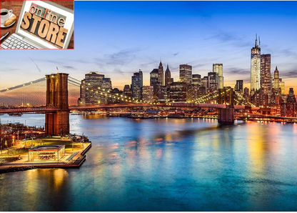 1000 Pieces Puzzle Game for Adults, Jigsaw Puzzle Game of Brooklyn Bridge in New York, Fun and Challenging Art Scene Puzzles for Kids Adults