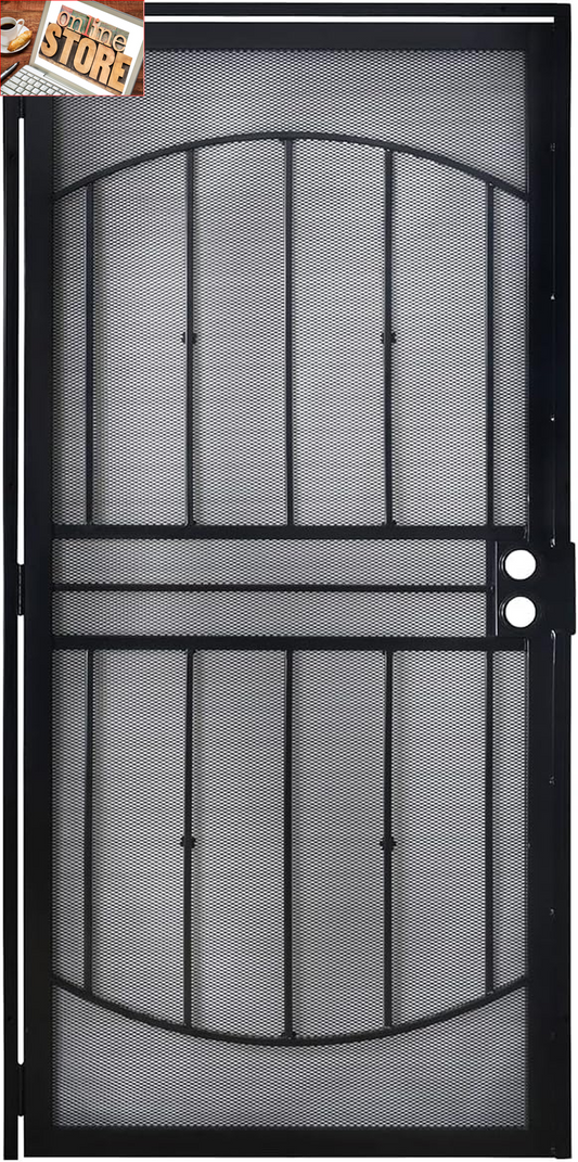 Grisham Deluxe Steel Security Door,36×80Inch Iron Security Storm Door Conveys(805,Black)