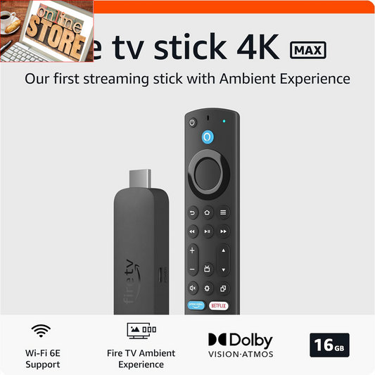 Amazon Fire TV Stick 4K Max Streaming Device, Supports Wi-Fi 6E, Free & Live TV without Cable or Satellite