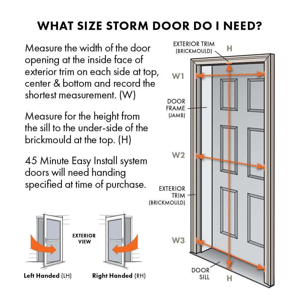 3000 Series 36 In. X 80 In. White Right-Hand Full-View Retractable Aluminum Storm Door