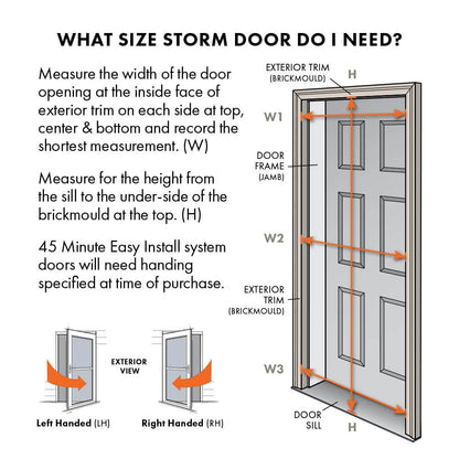 3000 Series 36 In. X 80 In. White Right-Hand Full-View Retractable Aluminum Storm Door