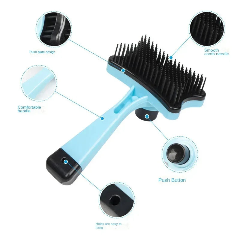 Pet Hair Removal Brush Cat Hair Removal Dog Hair Cleaner One Click Hair Removal Massage Comb
