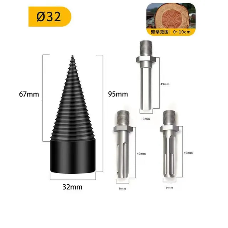 32/38/42/45/50Mm Wood Drill Bit Twist Firewood Splitting Drill Bit Wood Splitter Screw Cones