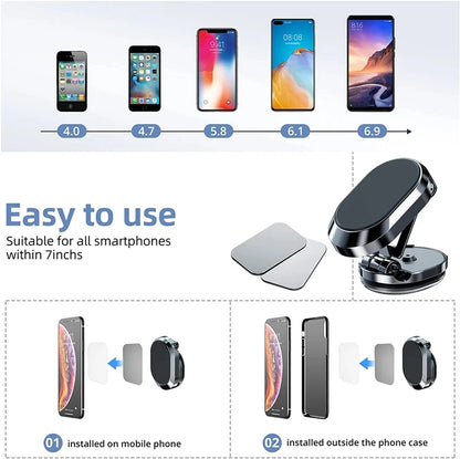 1080 Rotatable Magnetic Car Phone Holder Magnet Smartphone Support