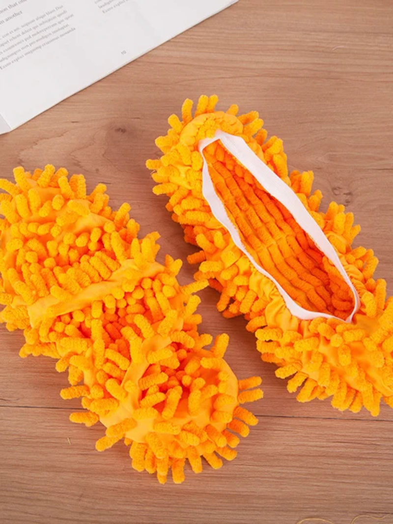 Chenille Dust Mop Slippers 2Pcs-Foot Socks Mop Caps Multi-Function Floor Cleaning Lazy Shoe Covers Dust Hair Cleaner