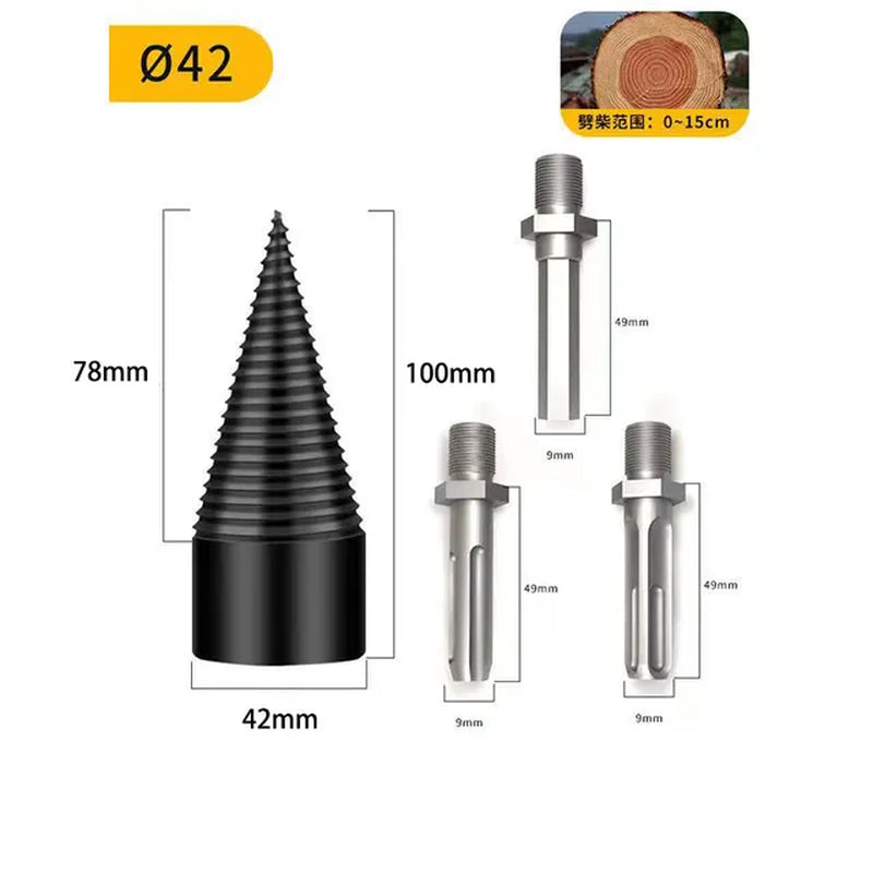 32/38/42/45/50Mm Wood Drill Bit Twist Firewood Splitting Drill Bit Wood Splitter Screw Cones