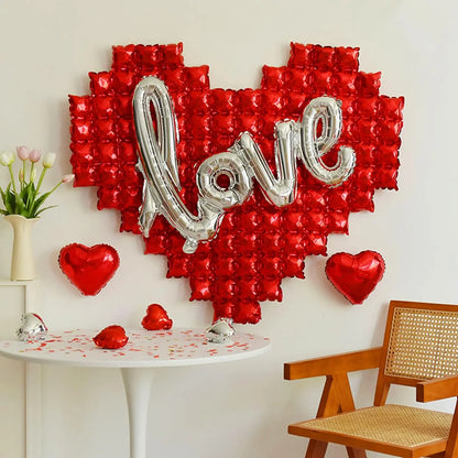 6-Piece Set of Red Love Walls, Arranged for Wedding Rooms, Weddings, Valentine'S Day, Confession and Proposal Scenes