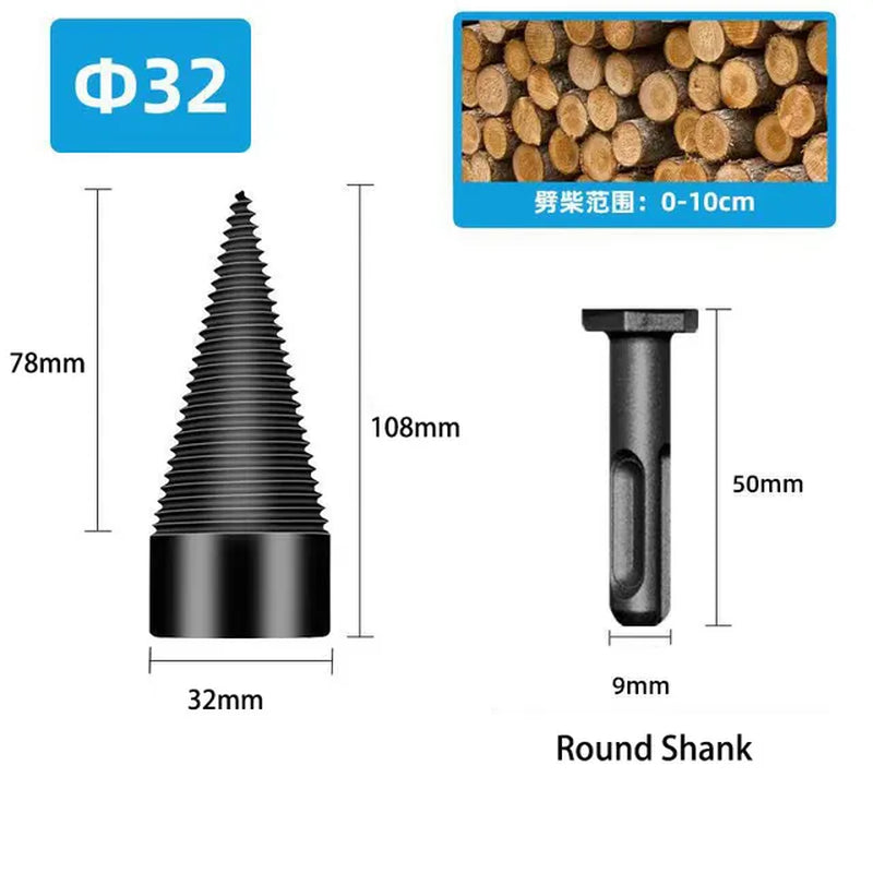 32/38/42/45/50Mm Wood Drill Bit Twist Firewood Splitting Drill Bit Wood Splitter Screw Cones