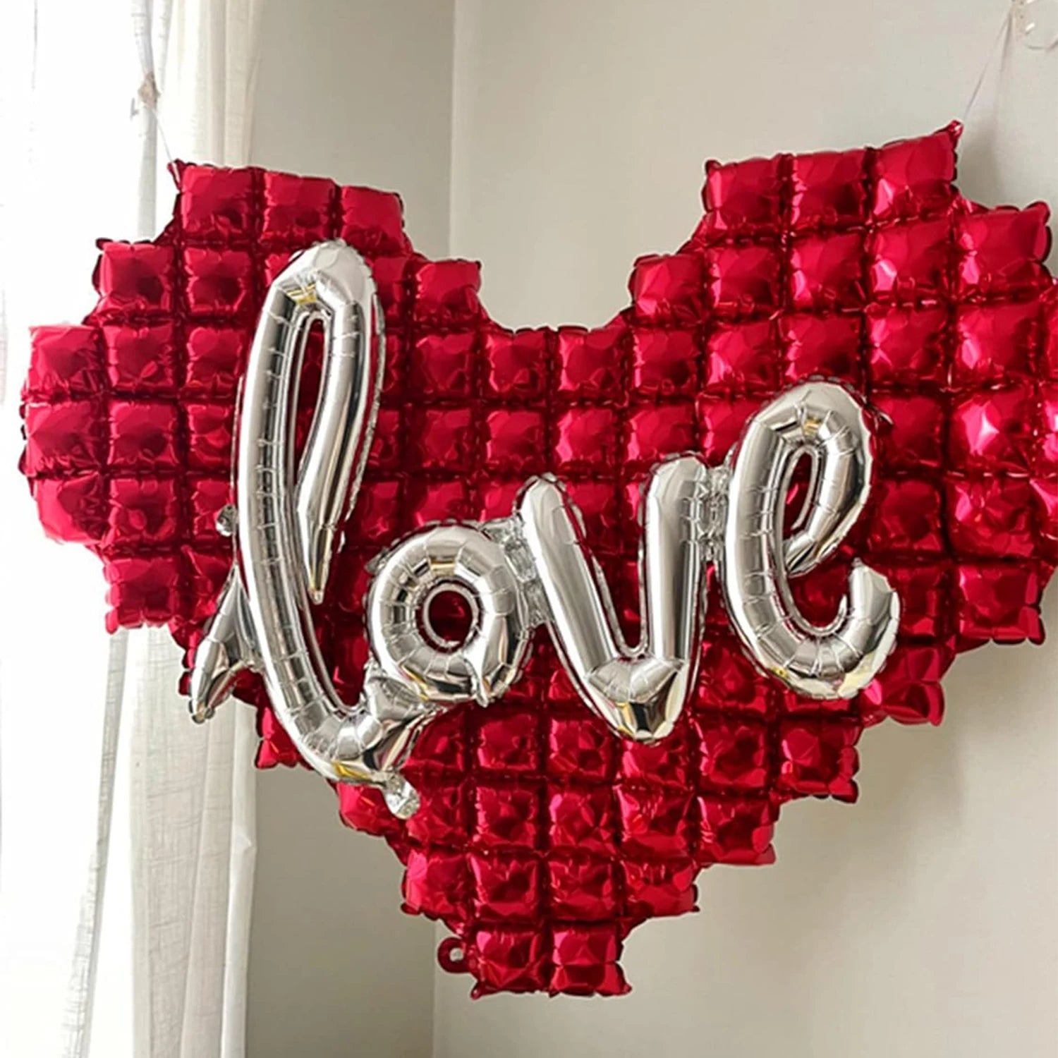 6-Piece Set of Red Love Walls, Arranged for Wedding Rooms, Weddings, Valentine'S Day, Confession and Proposal Scenes