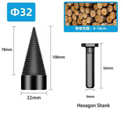 32/38/42/45/50Mm Wood Drill Bit Twist Firewood Splitting Drill Bit Wood Splitter Screw Cones