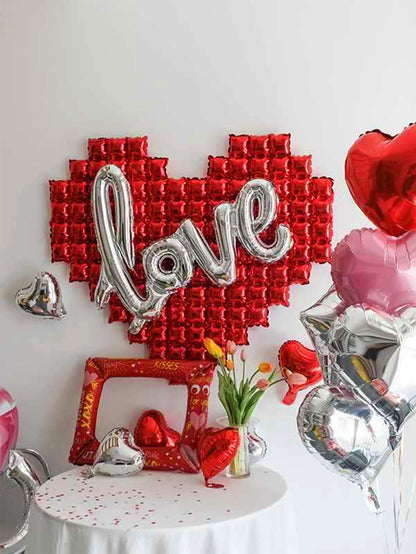 6-Piece Set of Red Love Walls, Arranged for Wedding Rooms, Weddings, Valentine'S Day, Confession and Proposal Scenes