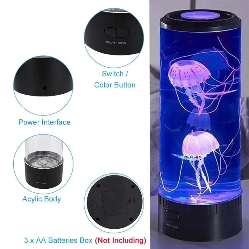 LED Changing Jellyfish Lamp Aquarium Color Changing Table Night Light Children's Bedroom Decor