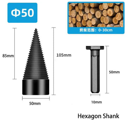 32/38/42/45/50Mm Wood Drill Bit Twist Firewood Splitting Drill Bit Wood Splitter Screw Cones