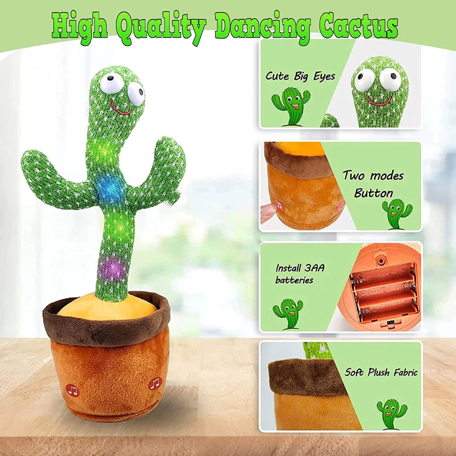 Dancing Cactus Plush Toy Doll Electronic Recording Shake with Song Funny Gift