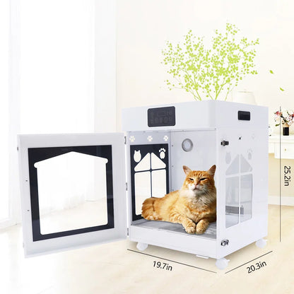 19.7" Pet Hair Dryer Low Noise Smart Pet Drying Box for Cat Small Dog
