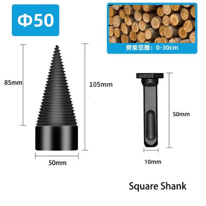 32/38/42/45/50Mm Wood Drill Bit Twist Firewood Splitting Drill Bit Wood Splitter Screw Cones