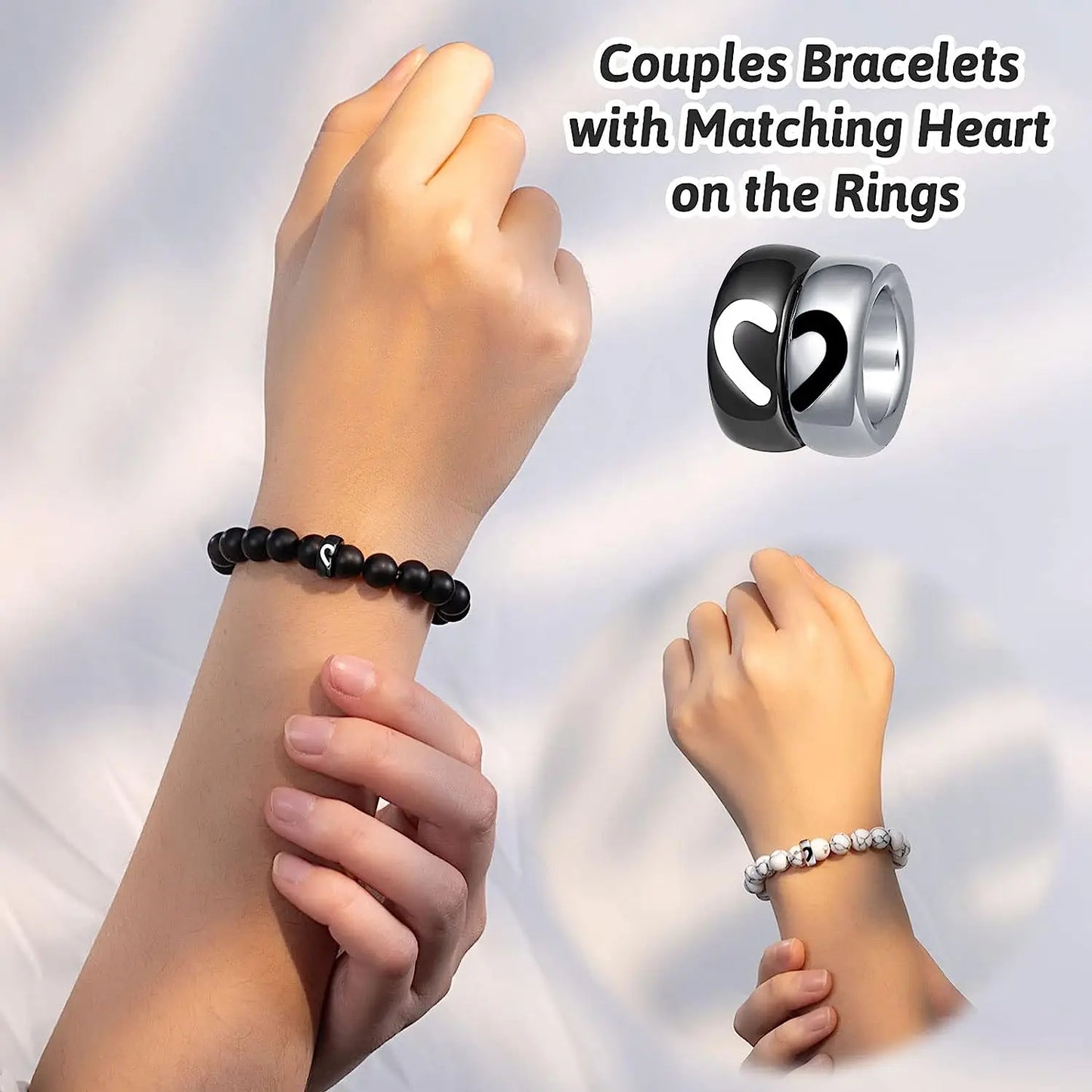 Matching Couple Ring Bracelets Gifts for My Love, My Man, Boyfriend, Soulmate