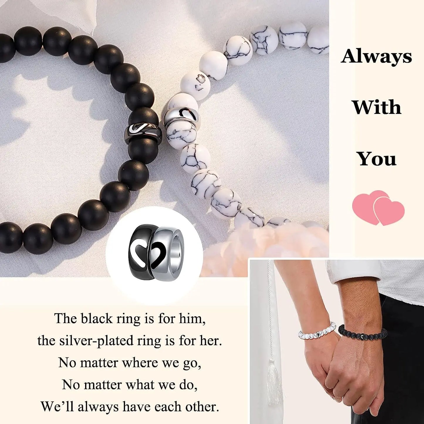 Matching Couple Ring Bracelets Gifts for My Love, My Man, Boyfriend, Soulmate