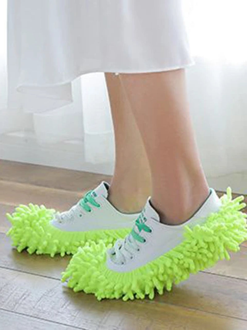 Chenille Dust Mop Slippers 2Pcs-Foot Socks Mop Caps Multi-Function Floor Cleaning Lazy Shoe Covers Dust Hair Cleaner