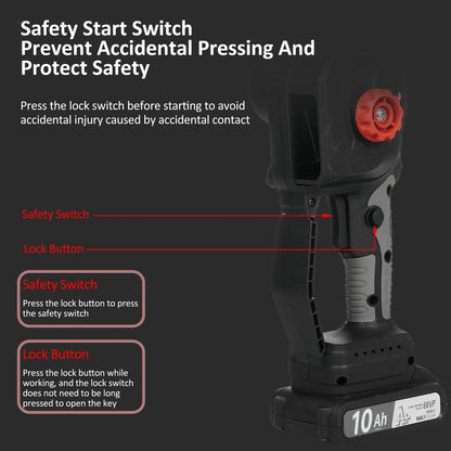 6-INCH Cordless Mini Chainsaw Electric Power Chainsaw 68VF Rechargeable Battery with Splash Guard for Wood Cutting Tree Trimming