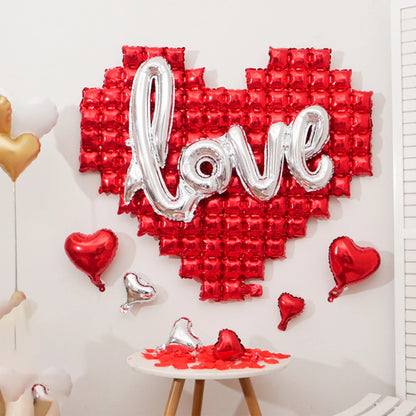 6-Piece Set of Red Love Walls, Arranged for Wedding Rooms, Weddings, Valentine'S Day, Confession and Proposal Scenes