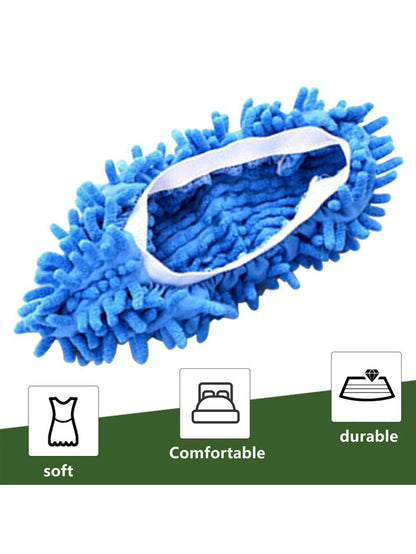 Chenille Dust Mop Slippers 2Pcs-Foot Socks Mop Caps Multi-Function Floor Cleaning Lazy Shoe Covers Dust Hair Cleaner