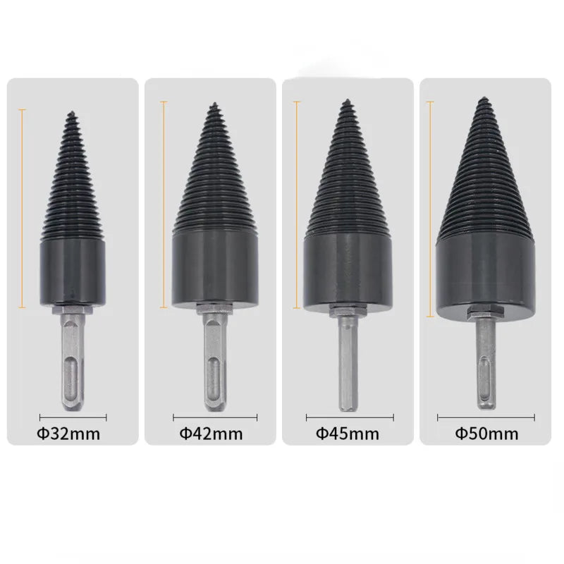 32/38/42/45/50Mm Wood Drill Bit Twist Firewood Splitting Drill Bit Wood Splitter Screw Cones